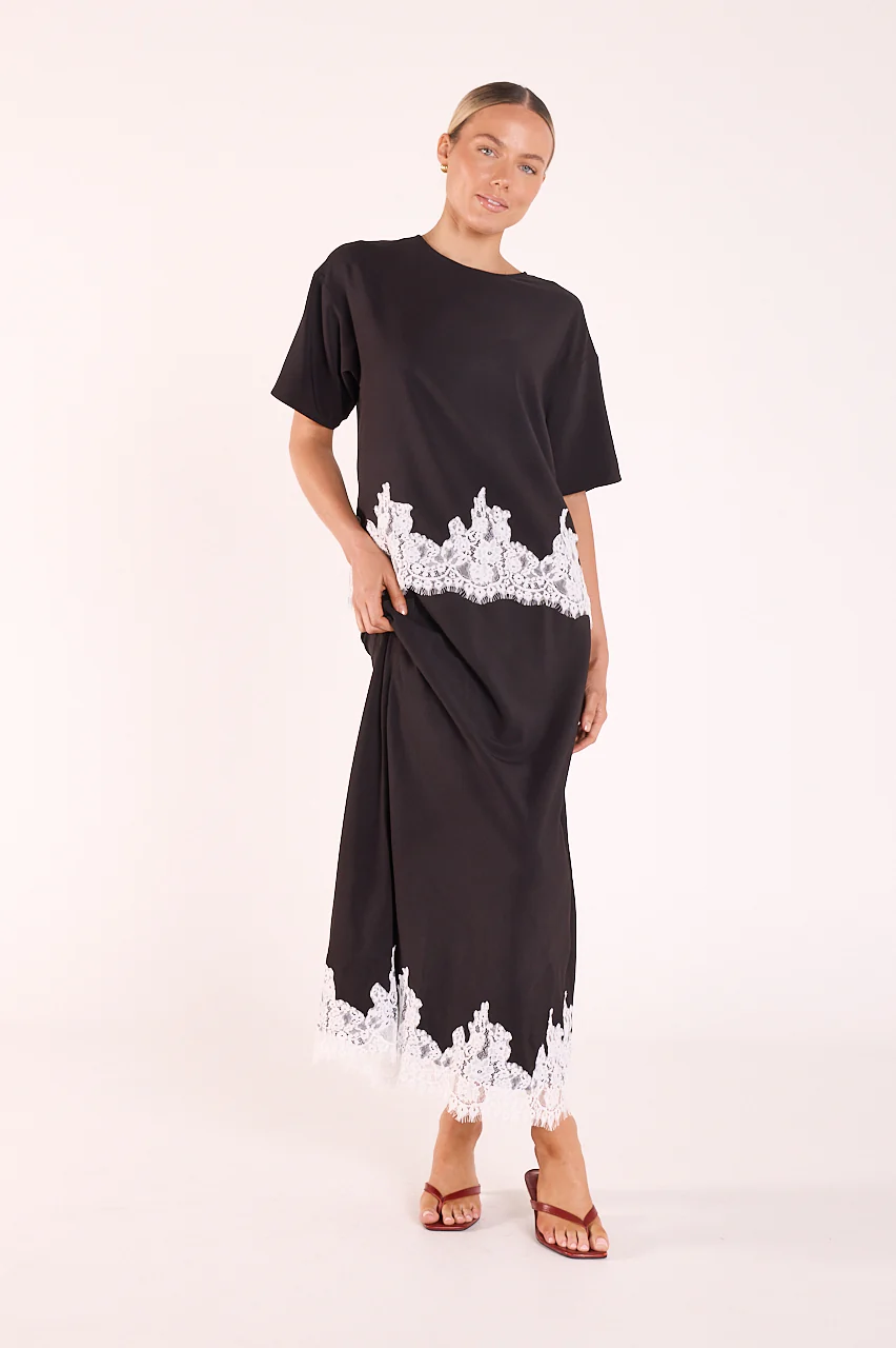 Ali Tee - Black Cream Lace - Image 6