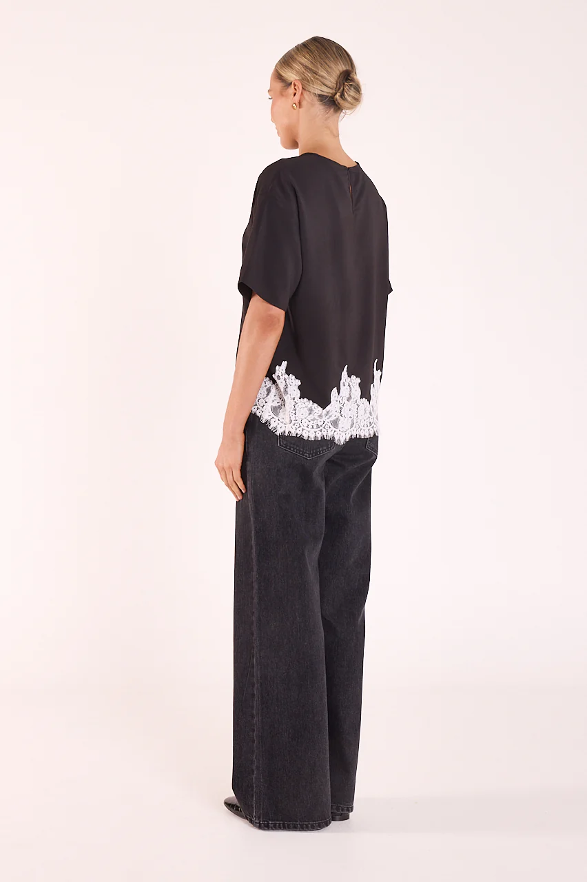 Ali Tee - Black Cream Lace - Image 7