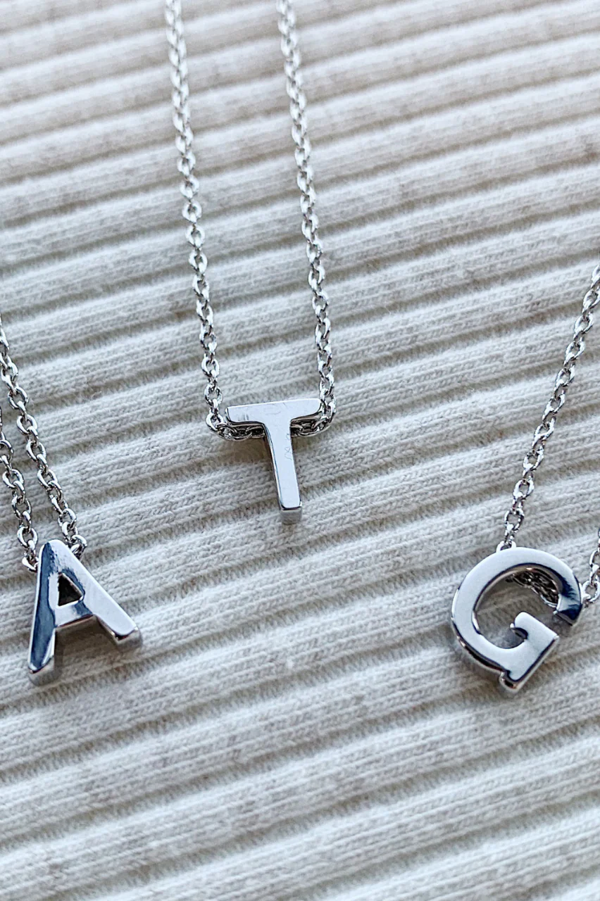 Alphabet Necklace - Silver - Image 3