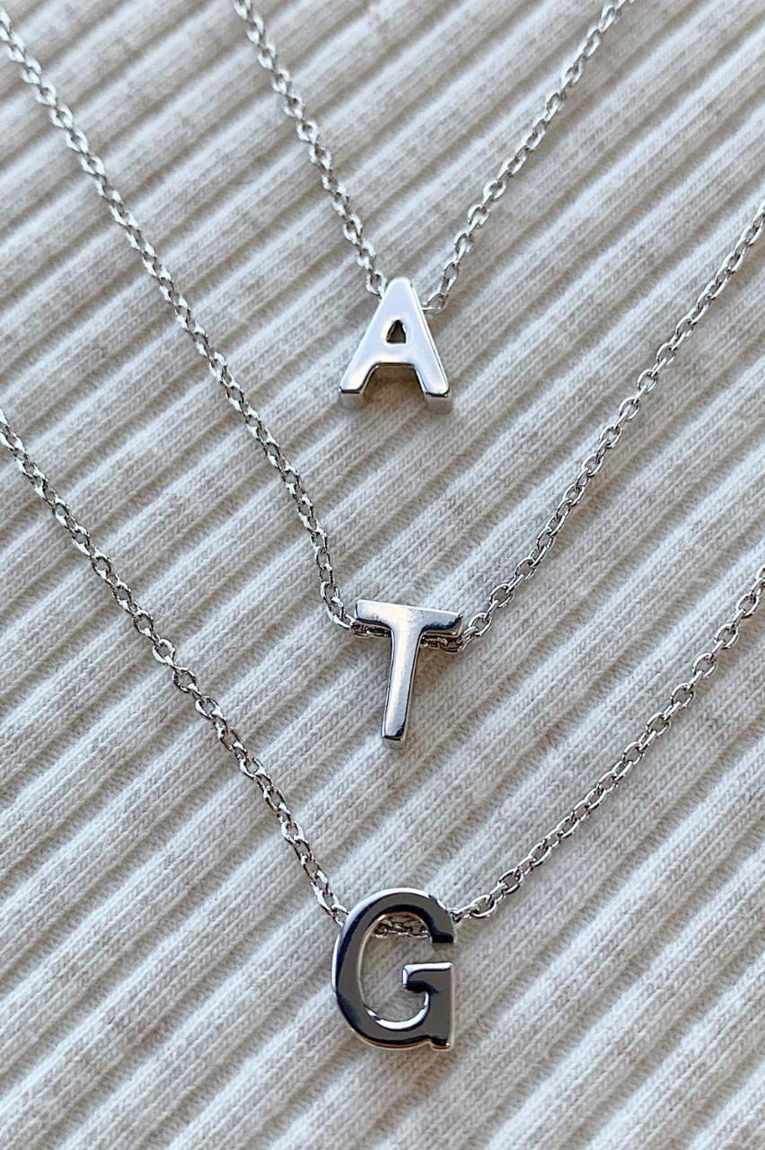 Alphabet Necklace - Silver - Image 4