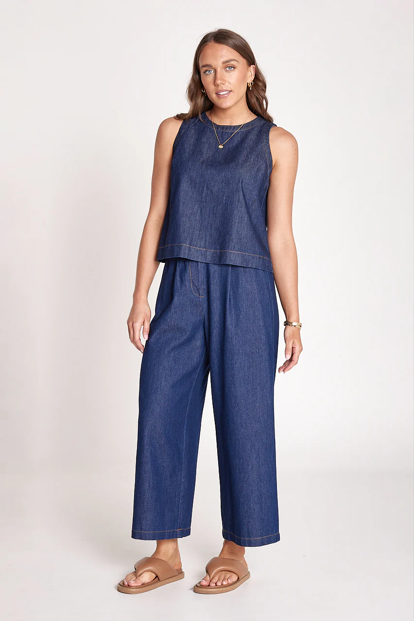 Arlo Cropped Pant - Dark Blue - Image 4