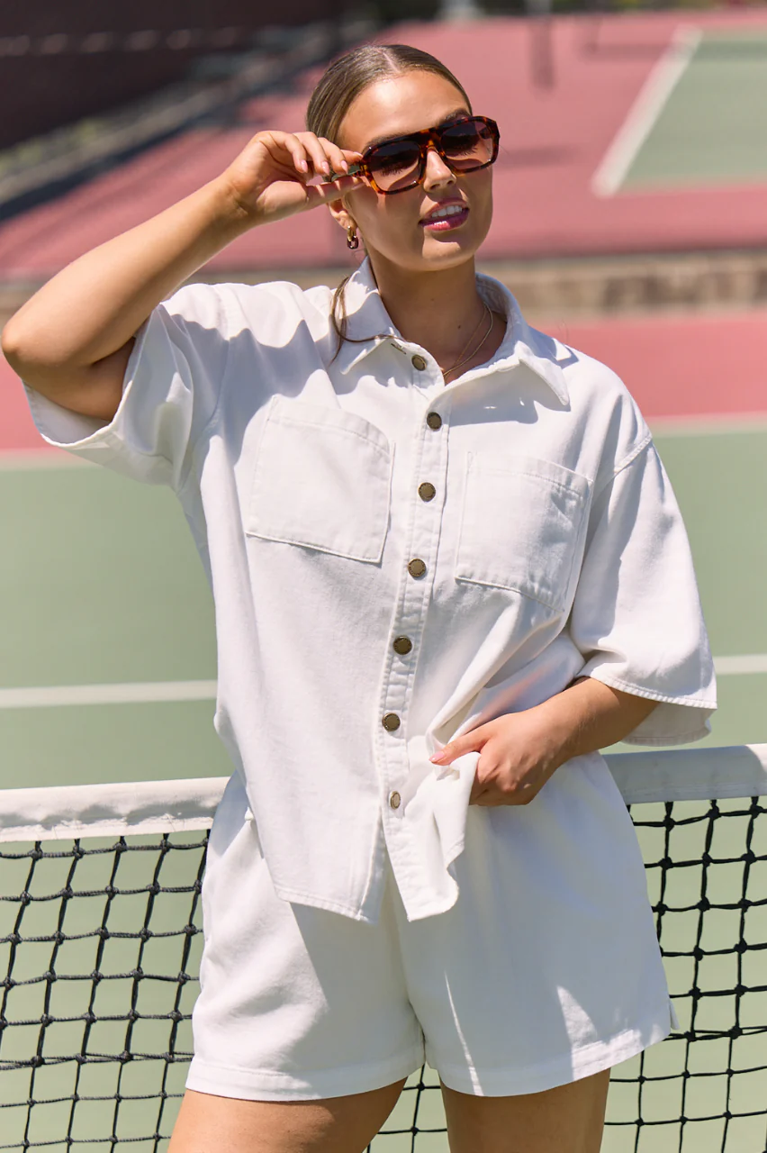 Arlo Denim Shirt - White - Image 2