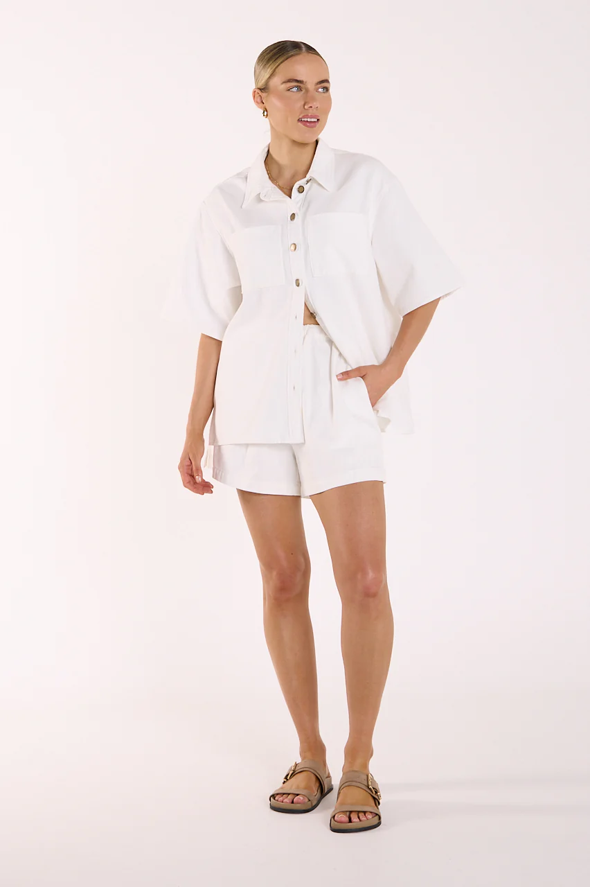 Arlo Denim Shirt - White - Image 3