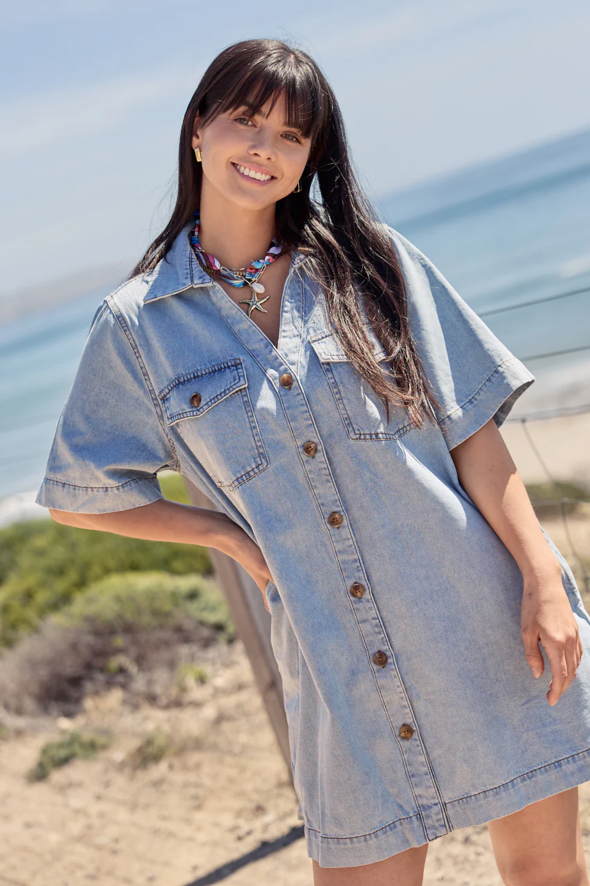 Arlo Shirt Dress - Summer Blue