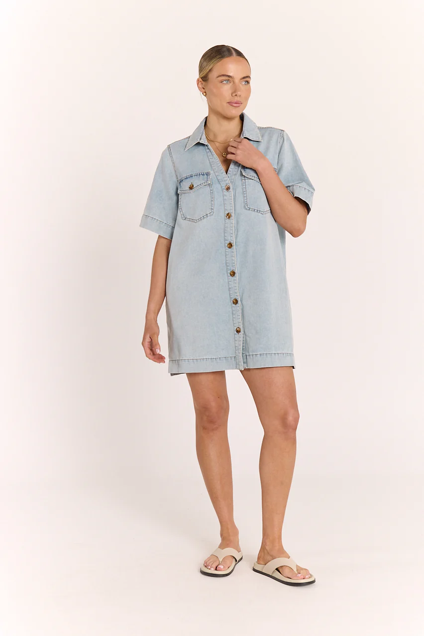 Arlo Shirt Dress - Summer Blue - Image 3