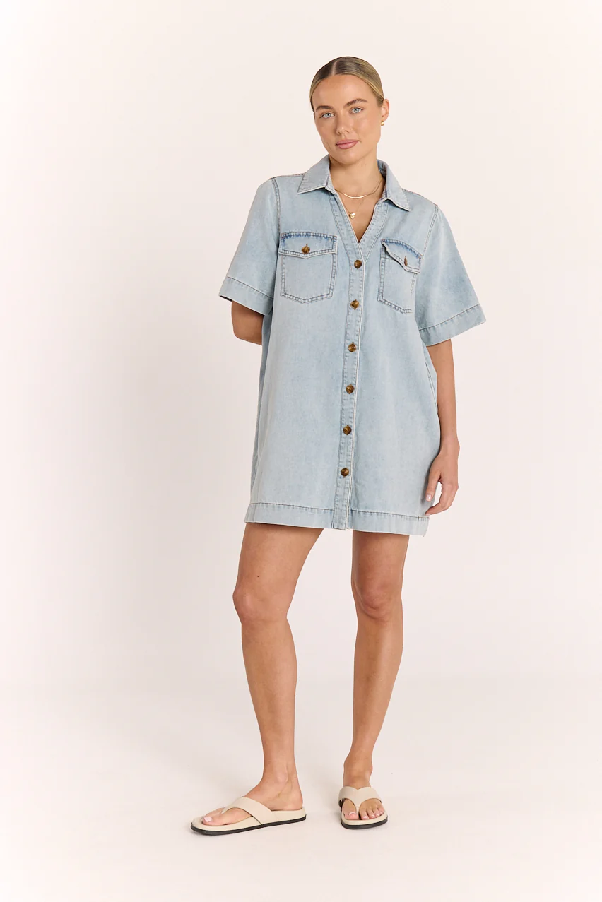 Arlo Shirt Dress - Summer Blue - Image 4