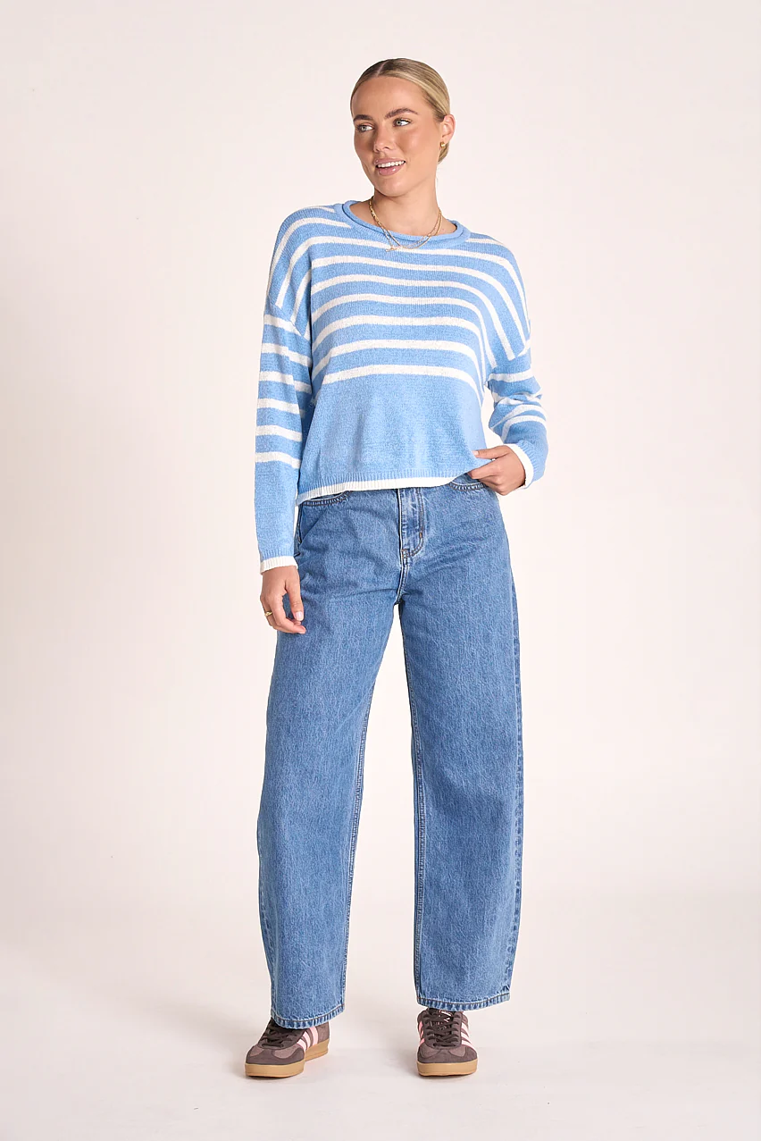 Avery Knit - Blue White Stripe - Image 4