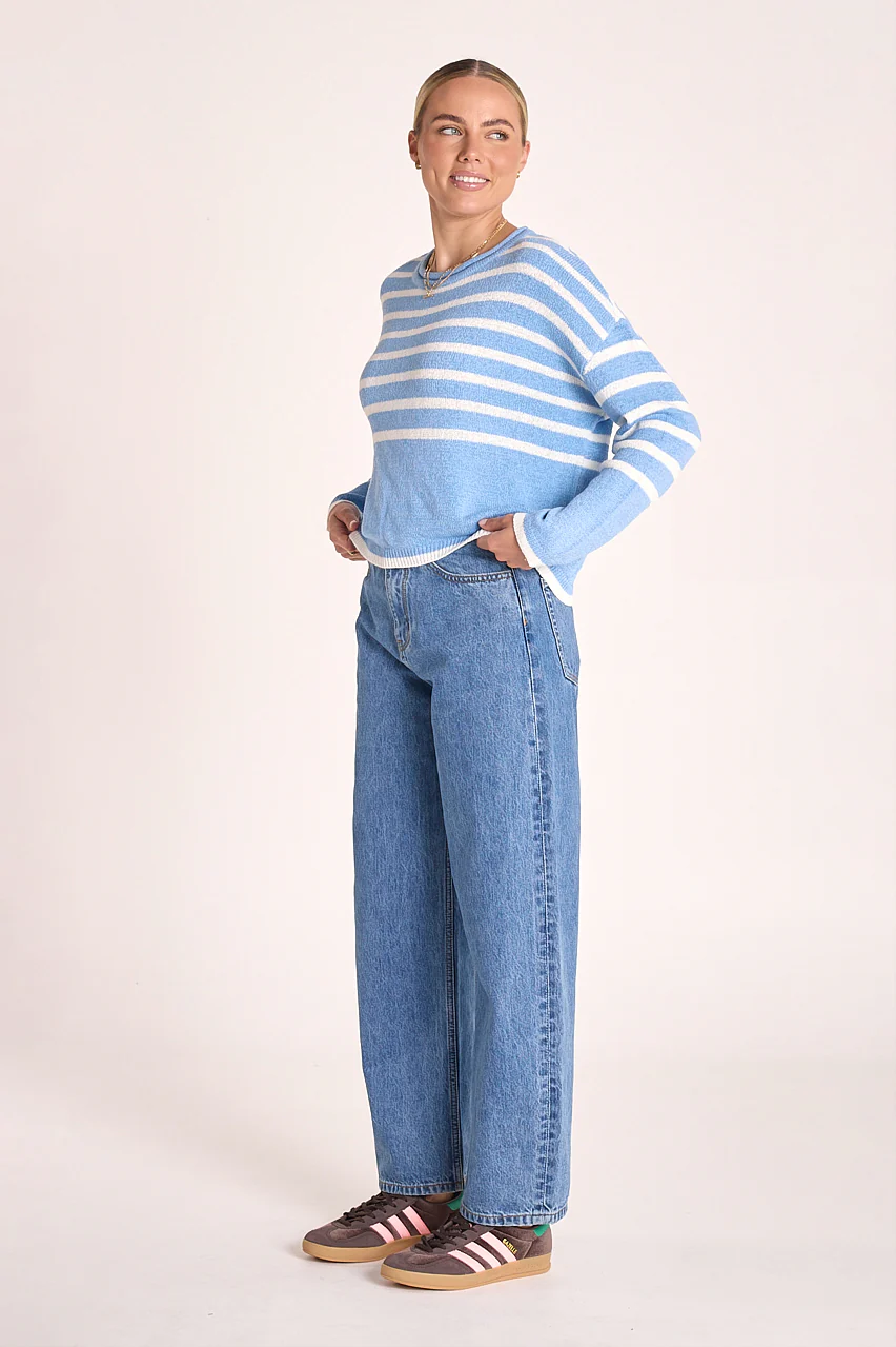 Avery Knit - Blue White Stripe - Image 5