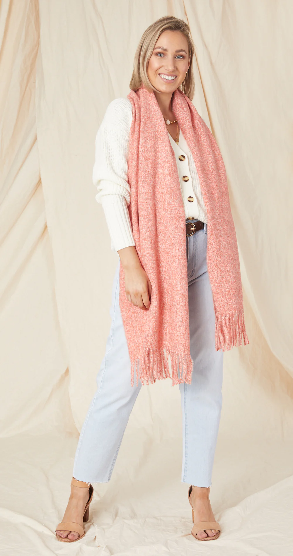 Avery Scarf - Coral - Image 2