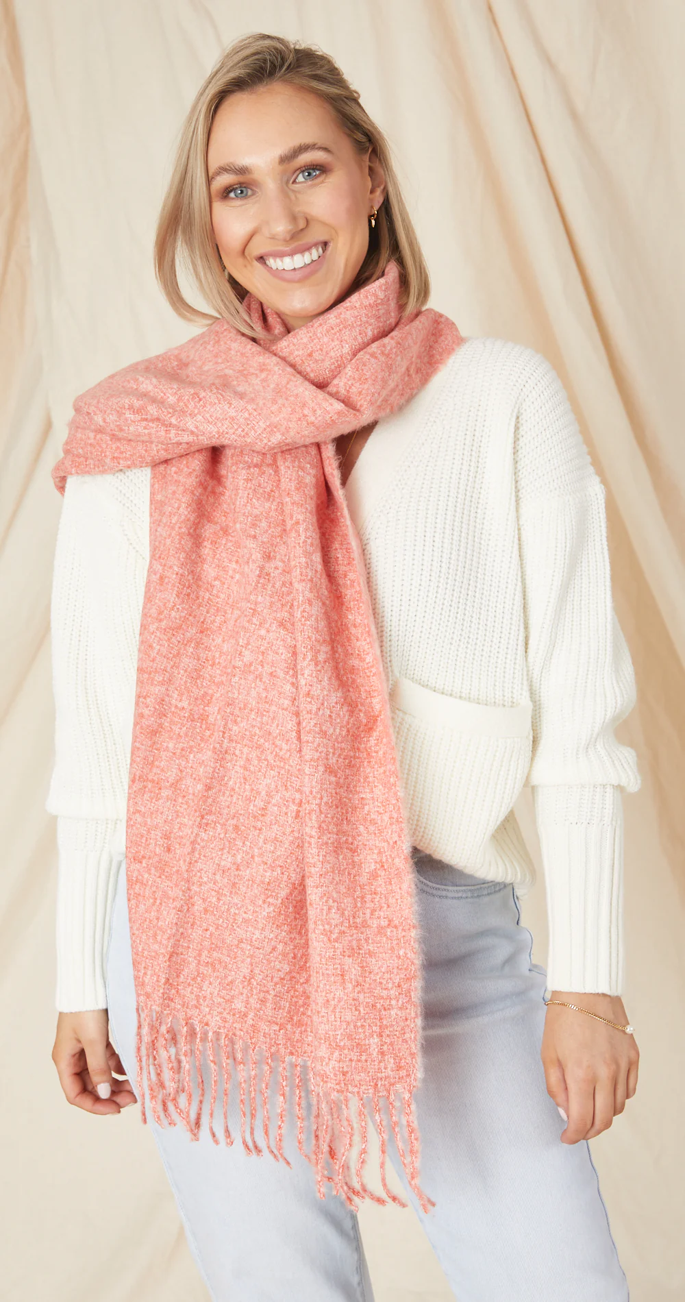Avery Scarf - Coral - Image 3