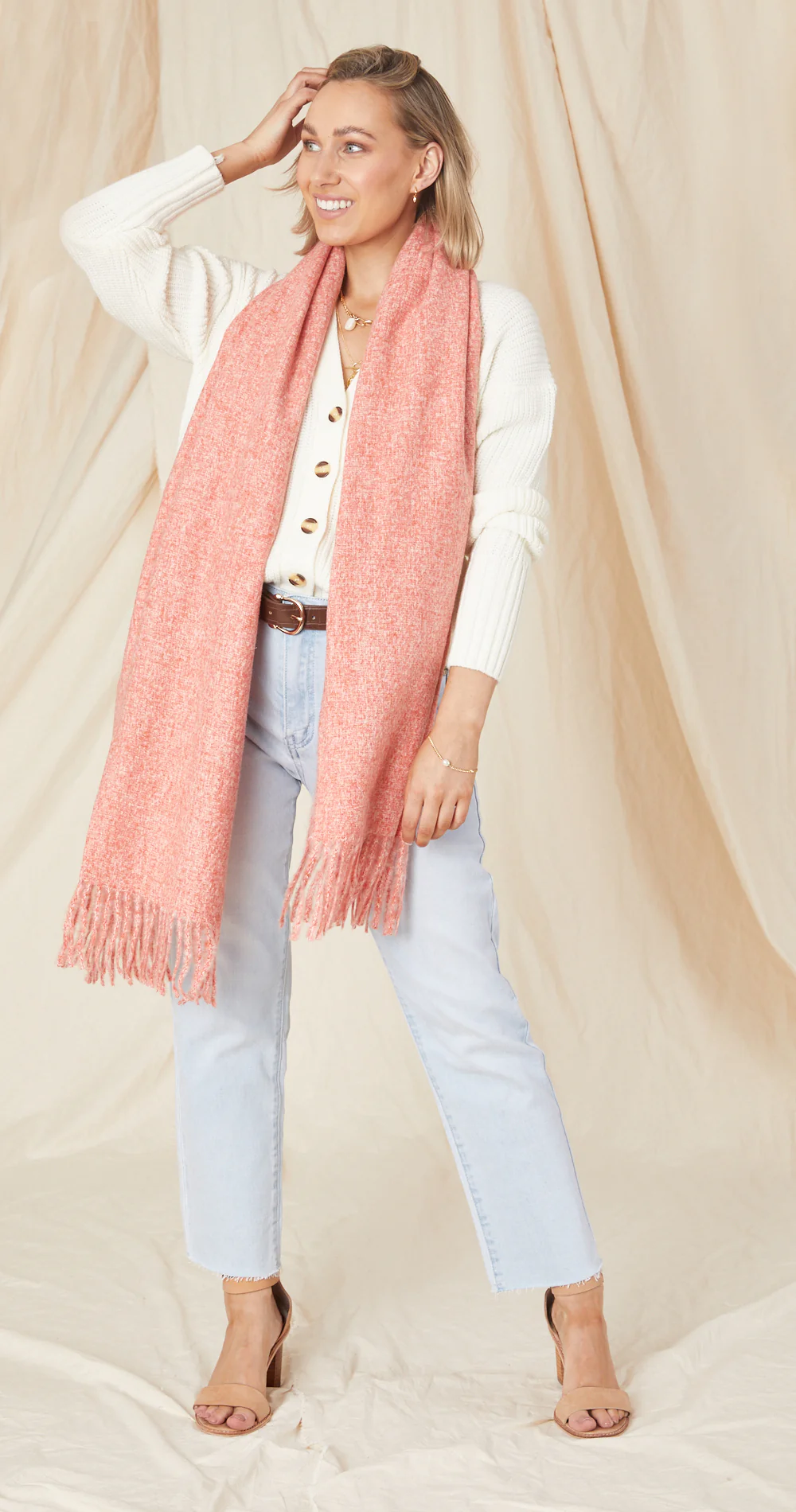 Avery Scarf - Coral - Image 4