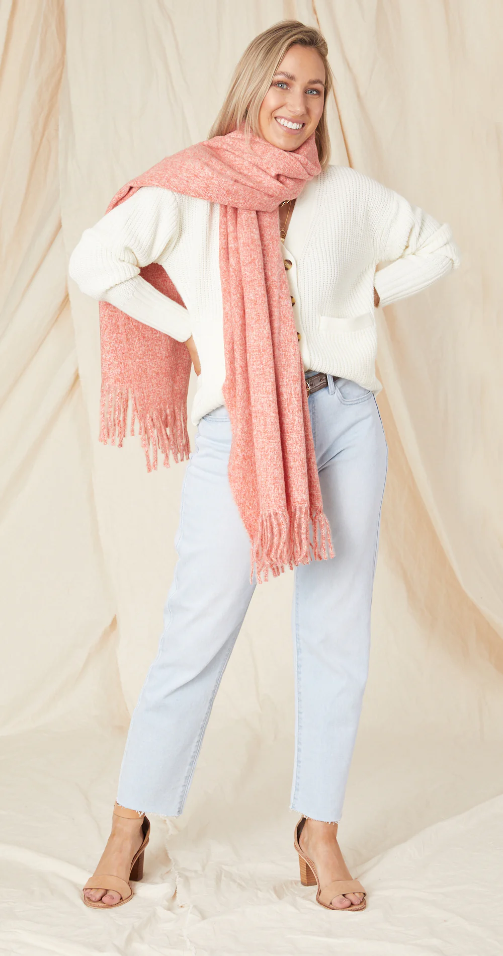Avery Scarf - Coral - Image 5