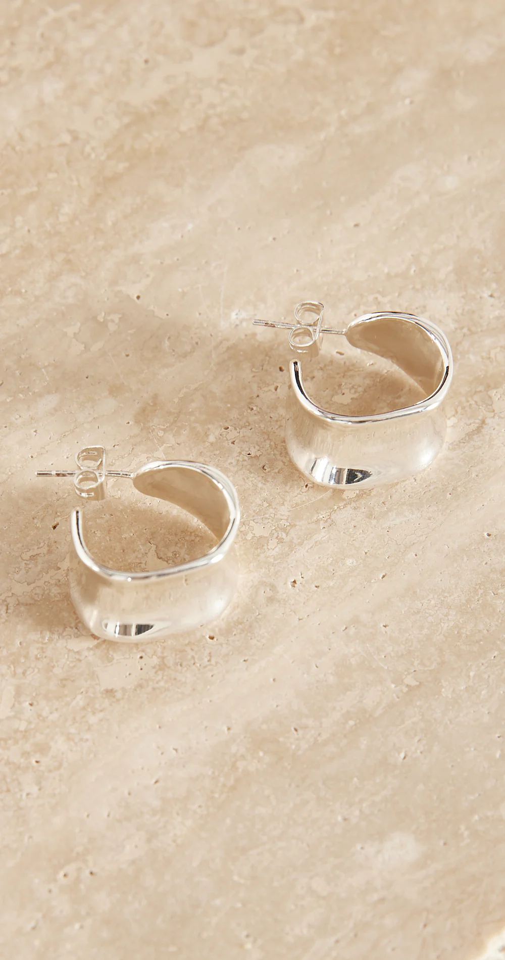 Bella Hoop Earrings - Silver - Image 2