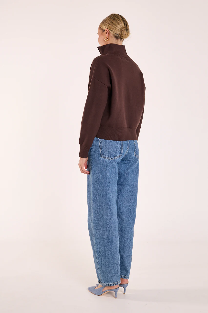Bonnie Zip Knit - Chocolate - Image 6