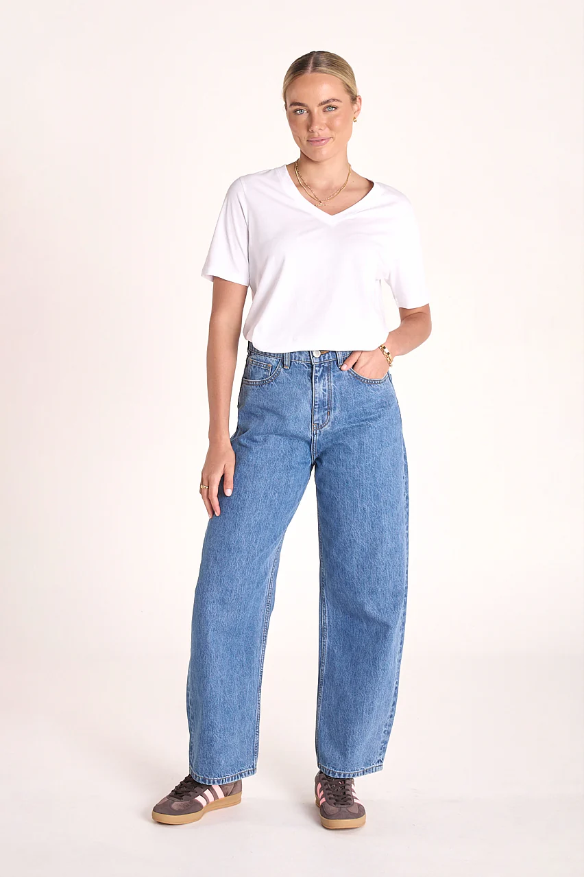 Carlee V Neck Tee - White - Image 3