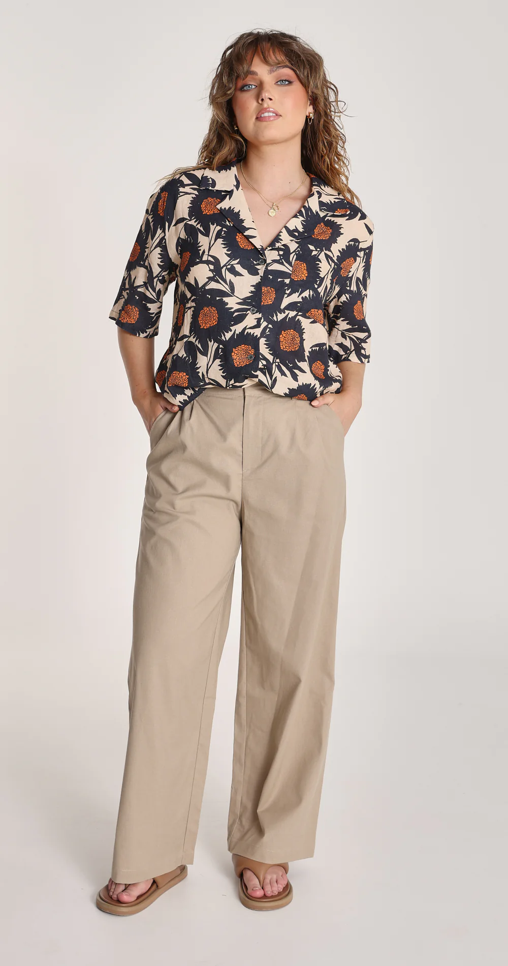 Carrie Linen Blend Pant - Camel - Image 4