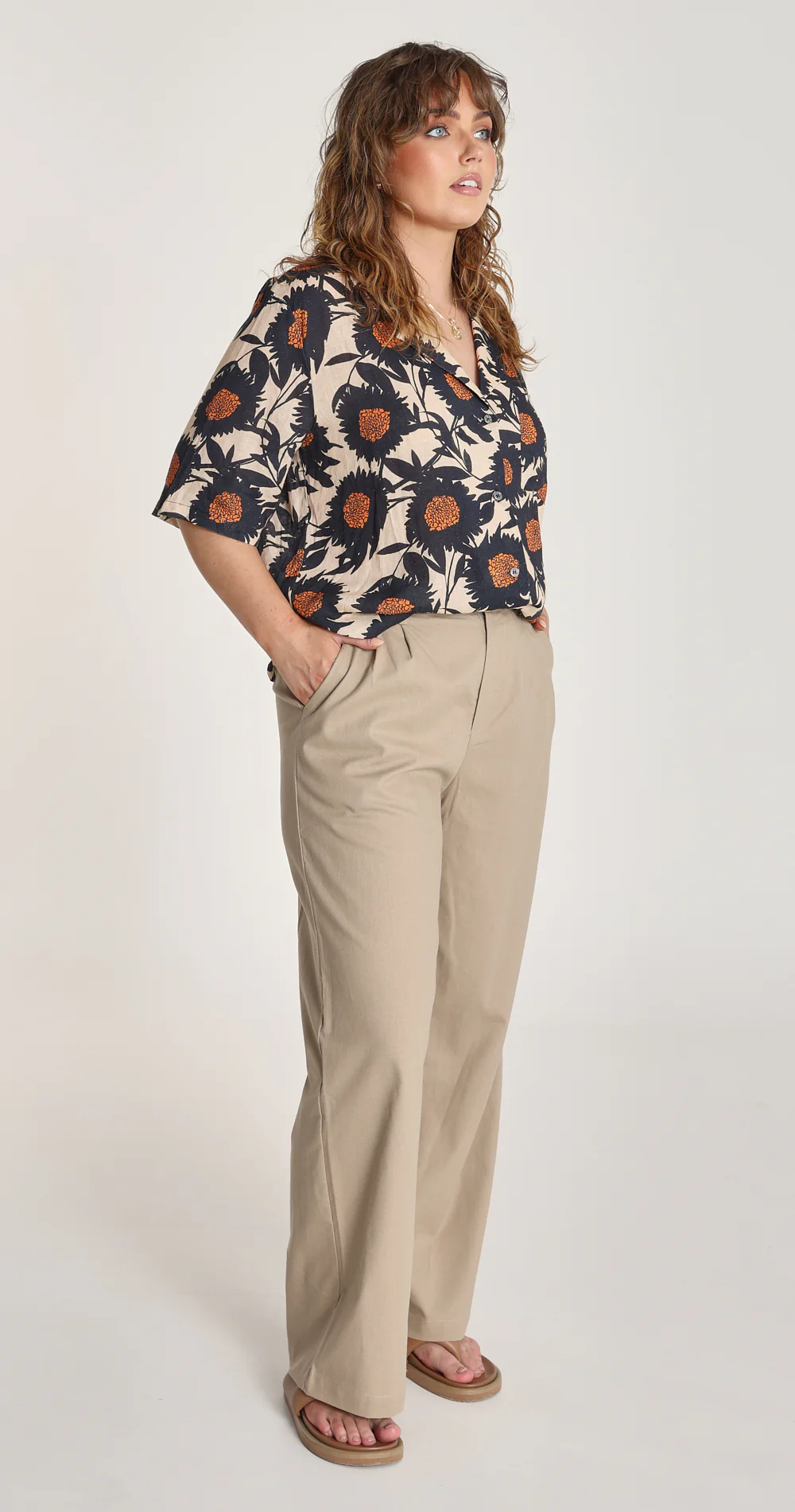 Carrie Linen Blend Pant - Camel - Image 6
