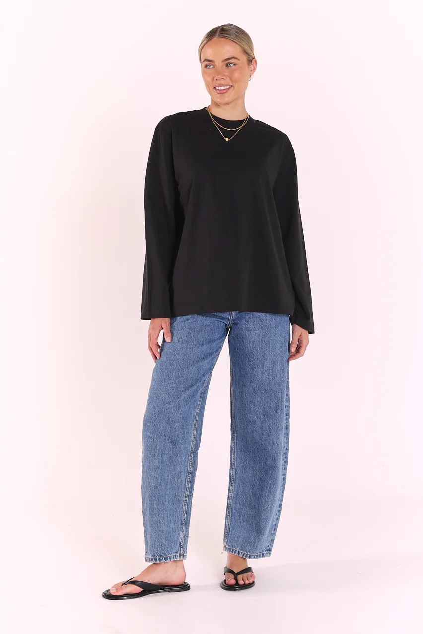 Carter Long Sleeve Tee - Black - Image 3