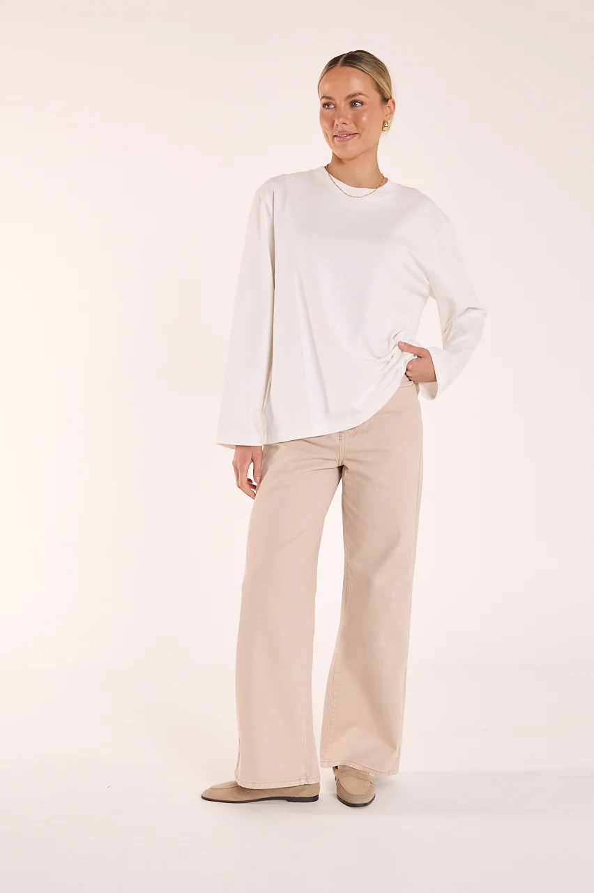 Carter Long Sleeve Tee - White - Image 2