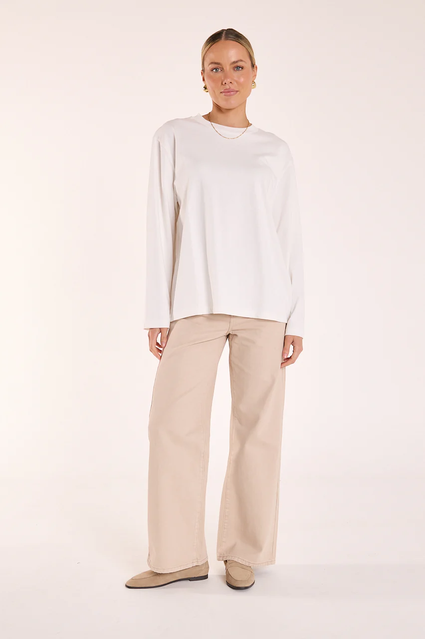 Carter Long Sleeve Tee - White - Image 3