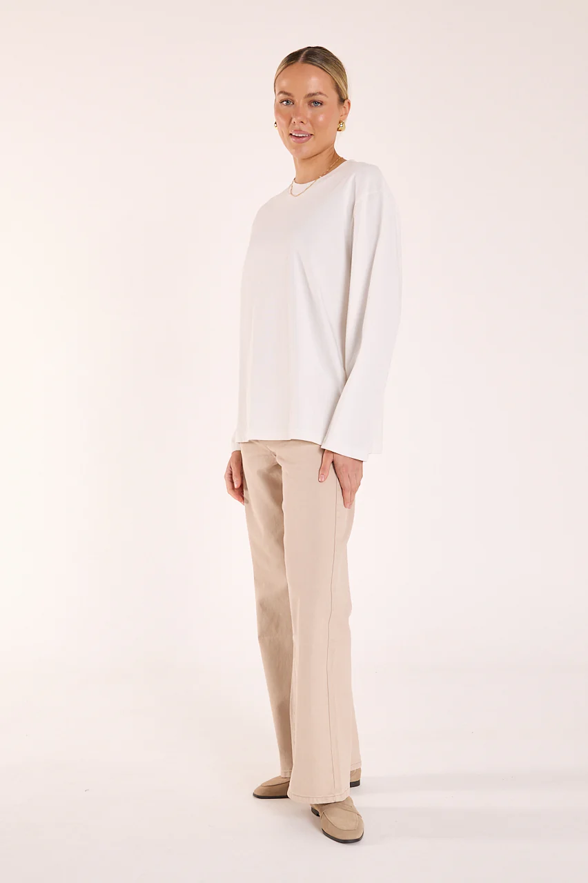Carter Long Sleeve Tee - White - Image 5