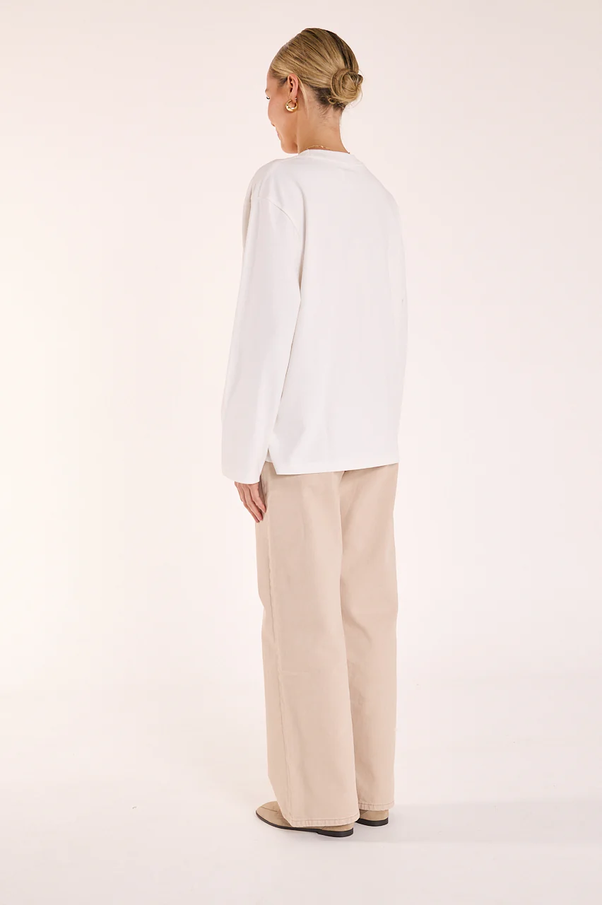 Carter Long Sleeve Tee - White - Image 6