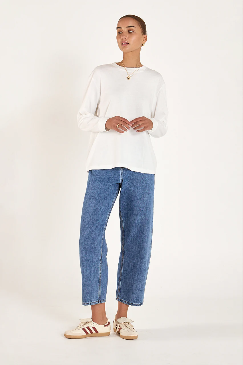 Carter Long Sleeve Tee - White - Image 2