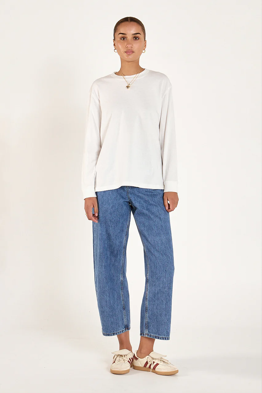 Carter Long Sleeve Tee - White - Image 4