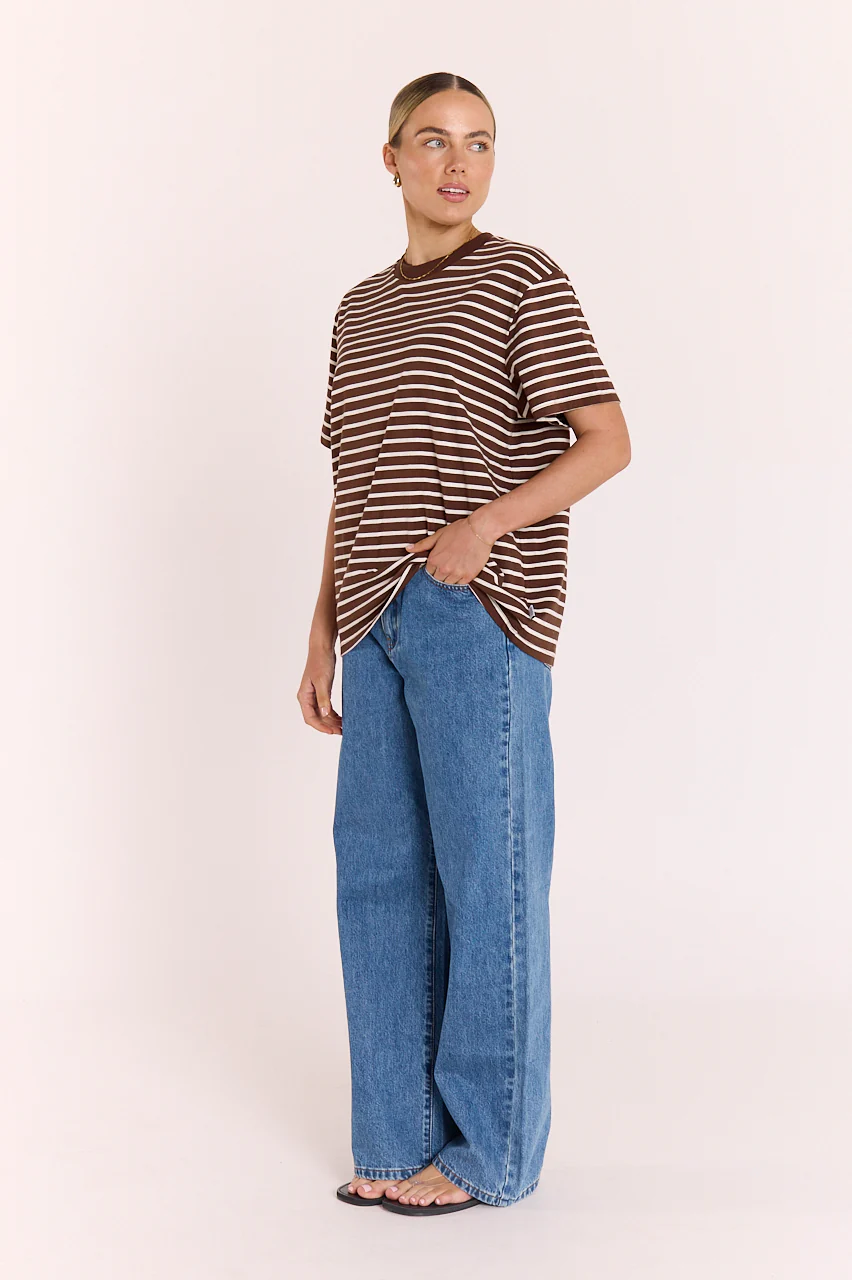Carter Tee - Chocolate White Stripe - Image 5