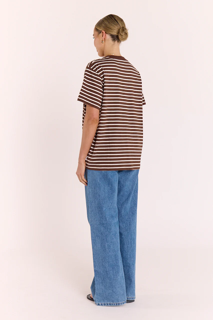Carter Tee - Chocolate White Stripe - Image 6