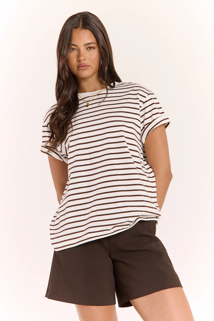 Carter Tee - White Chocolate Stripe - Image 2