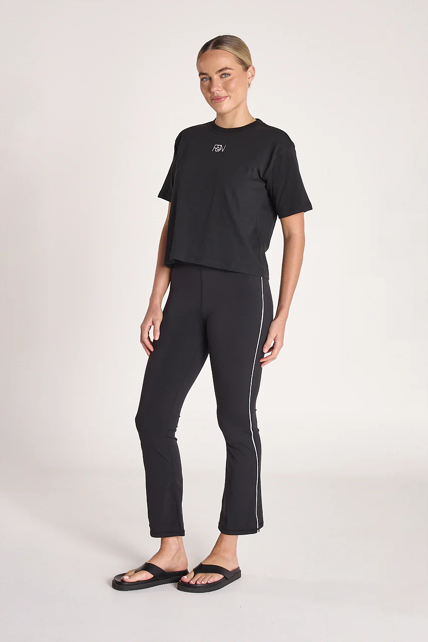 Cassidy Cropped Flare - Black Stripe