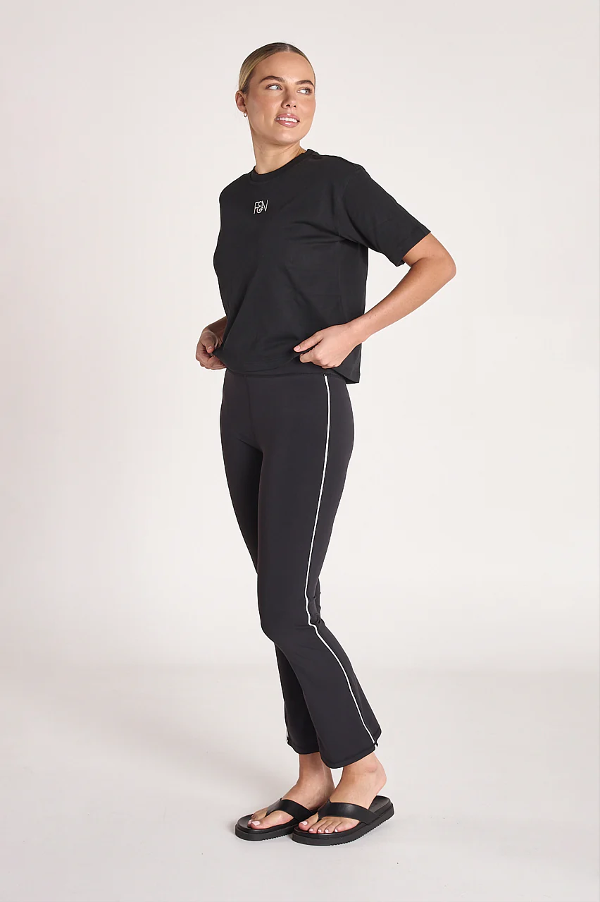Cassidy Cropped Flare - Black Stripe - Image 2