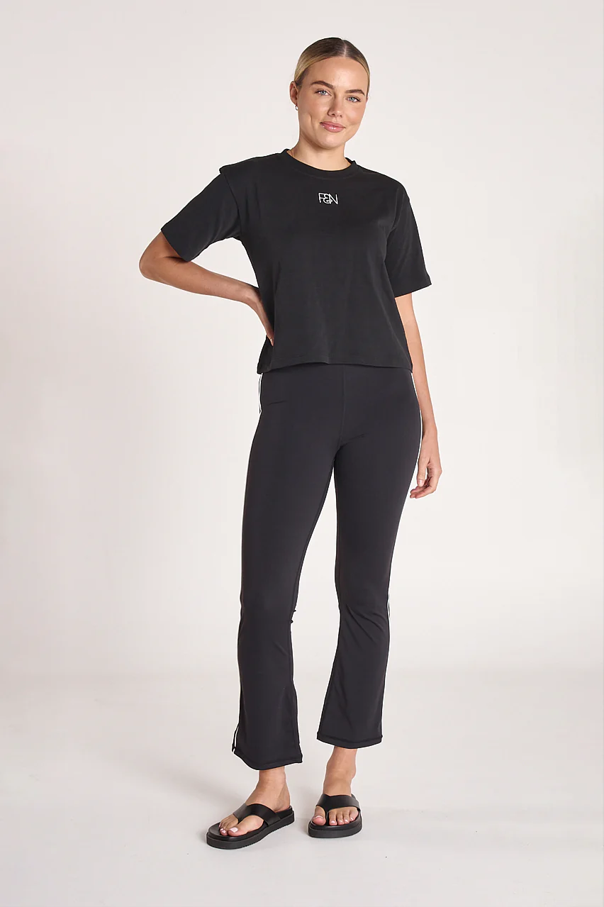 Cassidy Cropped Flare - Black Stripe - Image 4