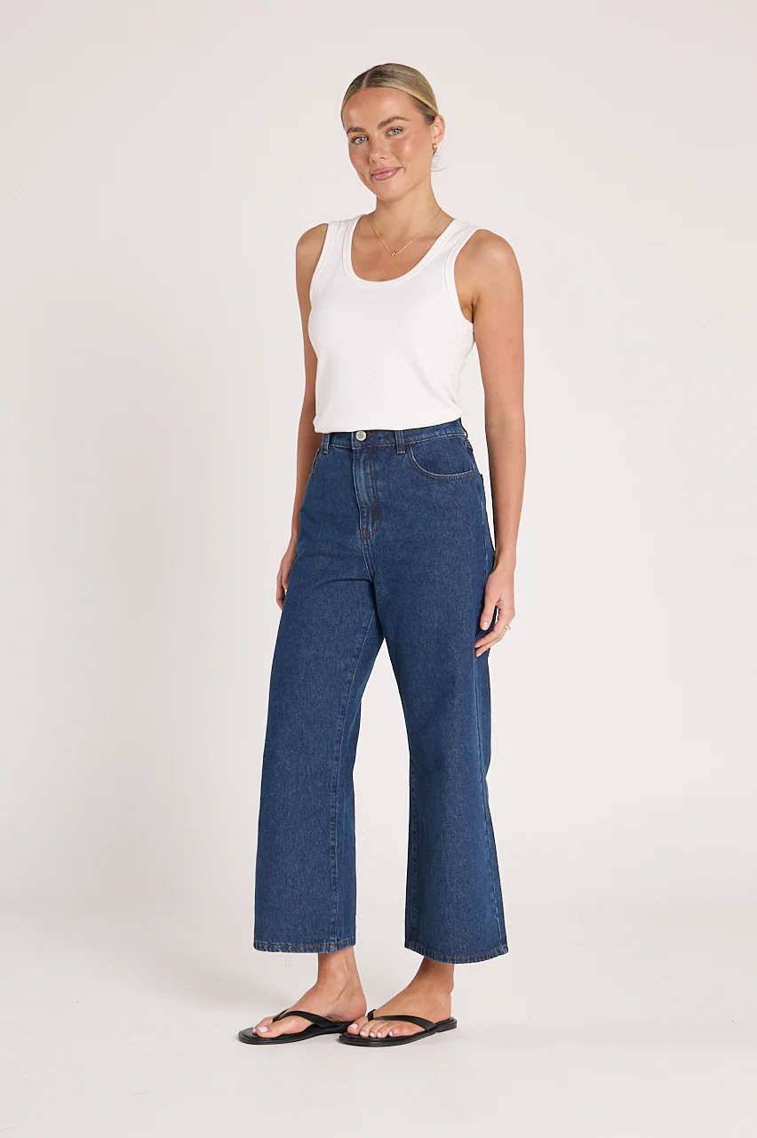 Cassie Cropped Leg Jean - Indigo Blue - Image 3