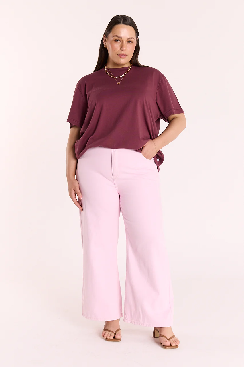 Cassie Cropped Leg Jean - Pink - Image 2