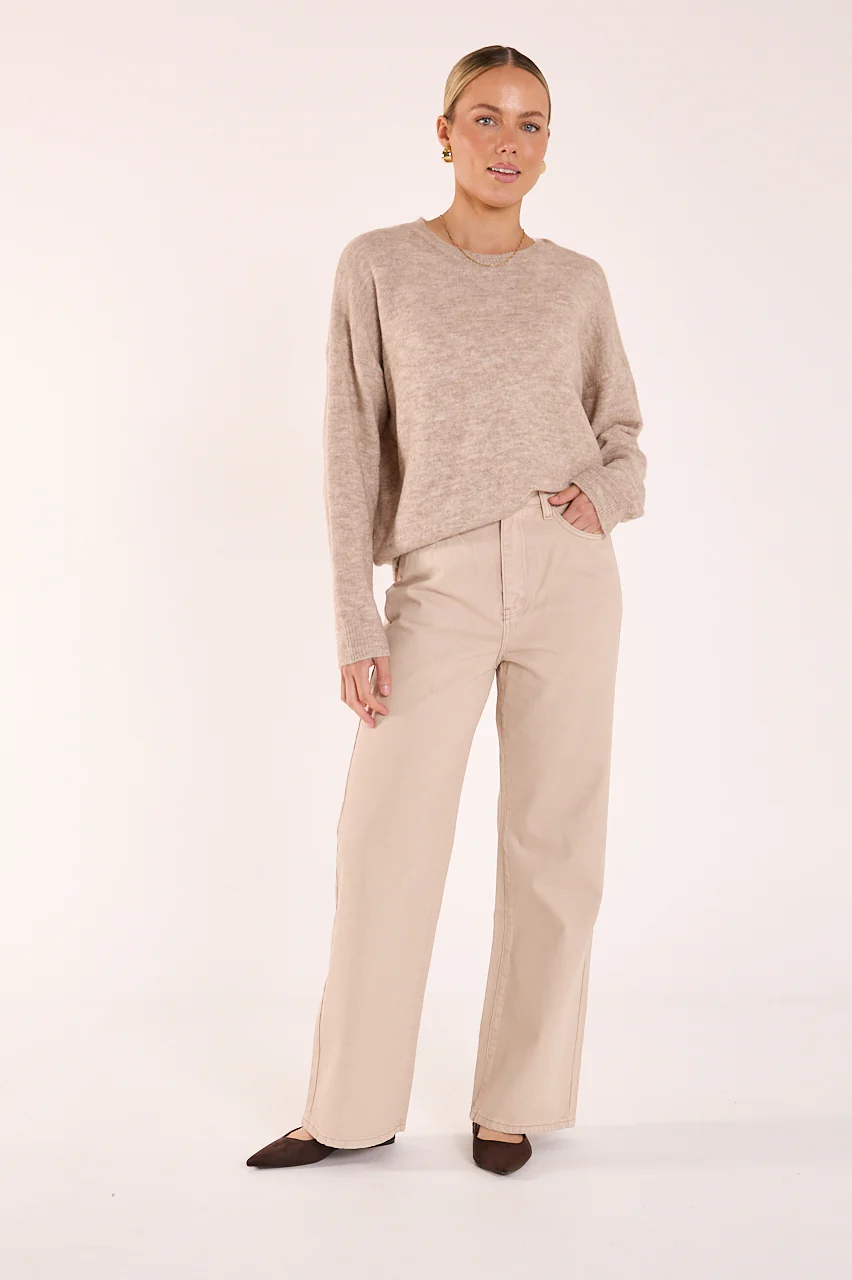 Cassie Wide Leg Jean - Dune - Image 4
