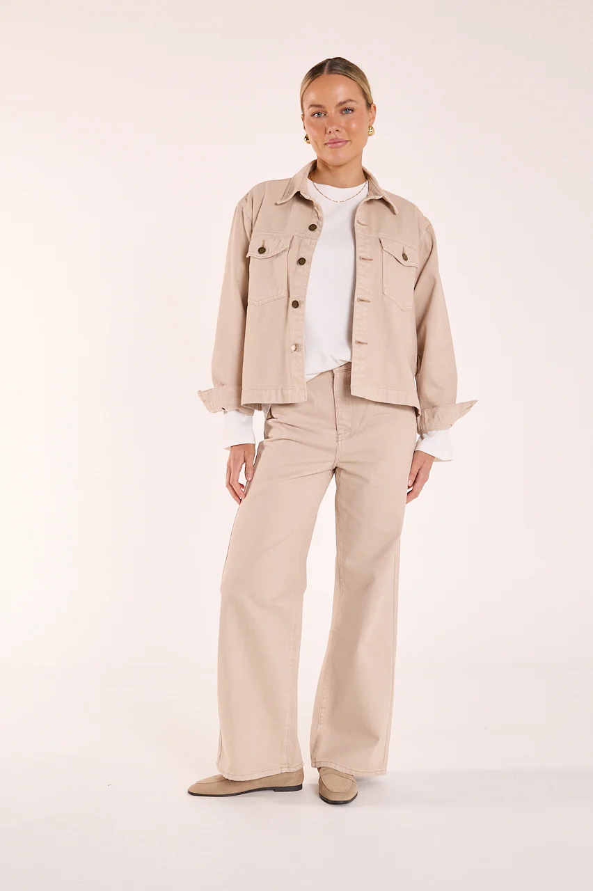 Cassie Wide Leg Jean - Dune - Image 7