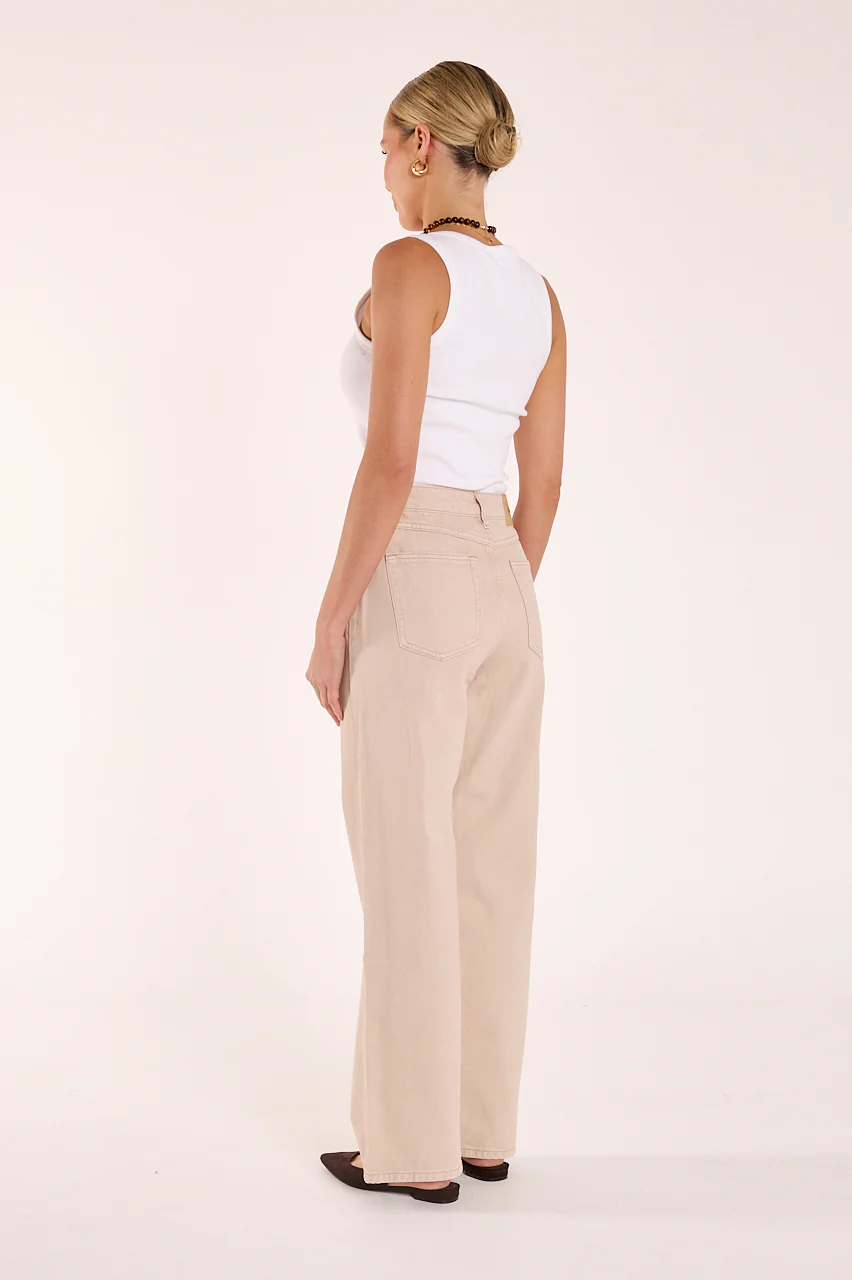 Cassie Wide Leg Jean - Dune - Image 8