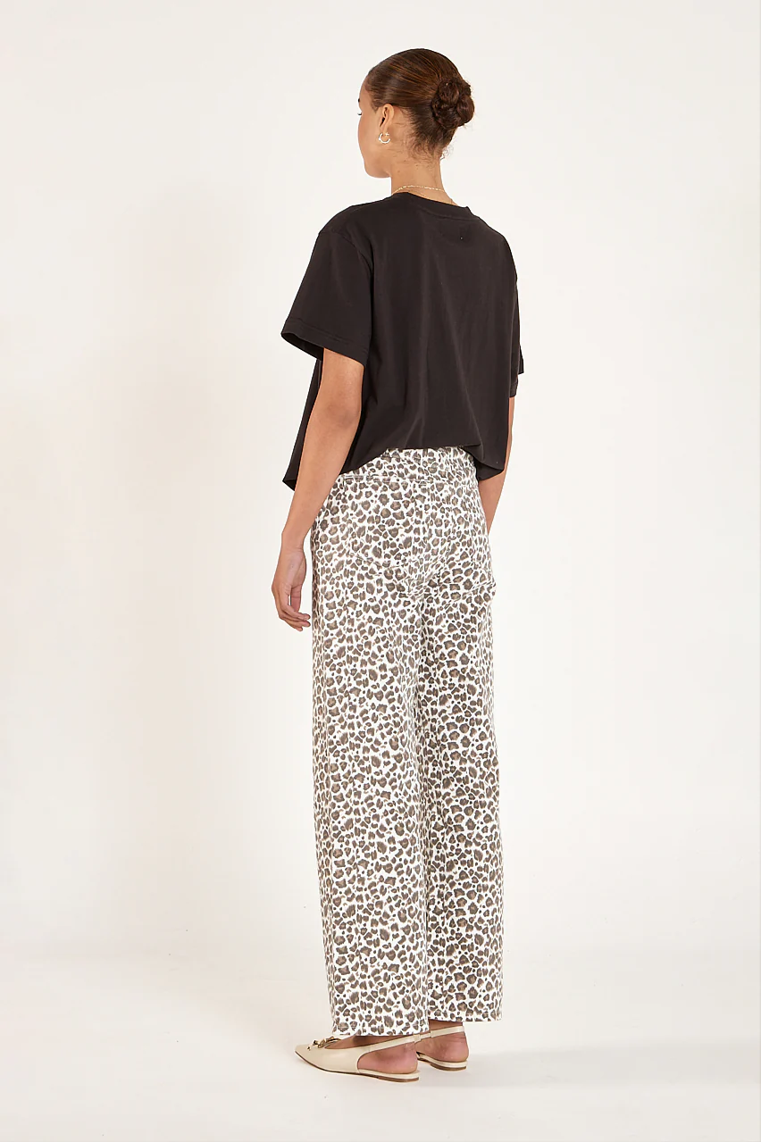 Cassie Wide Leg Jean - Leopard - Image 4