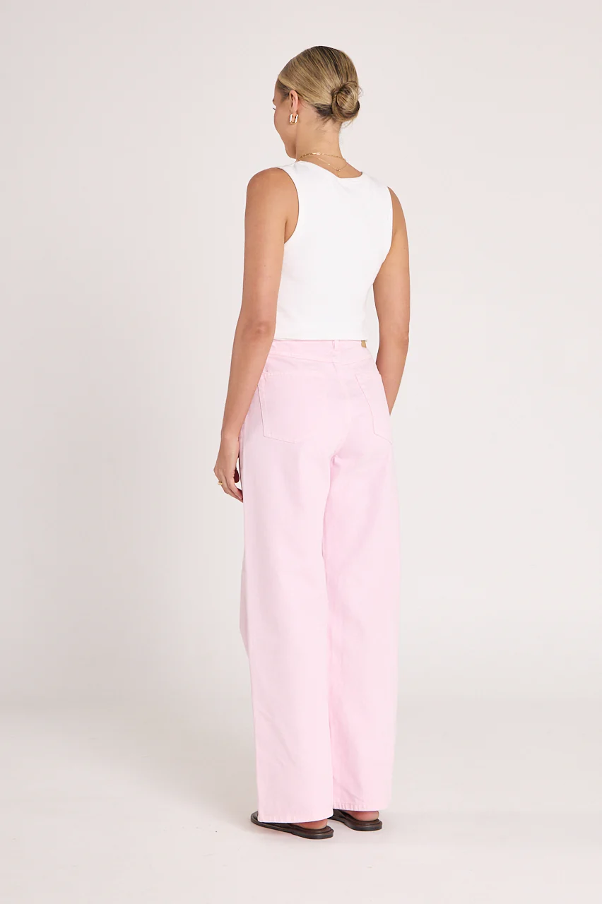 Cassie Wide Leg Jean - Pink - Image 6