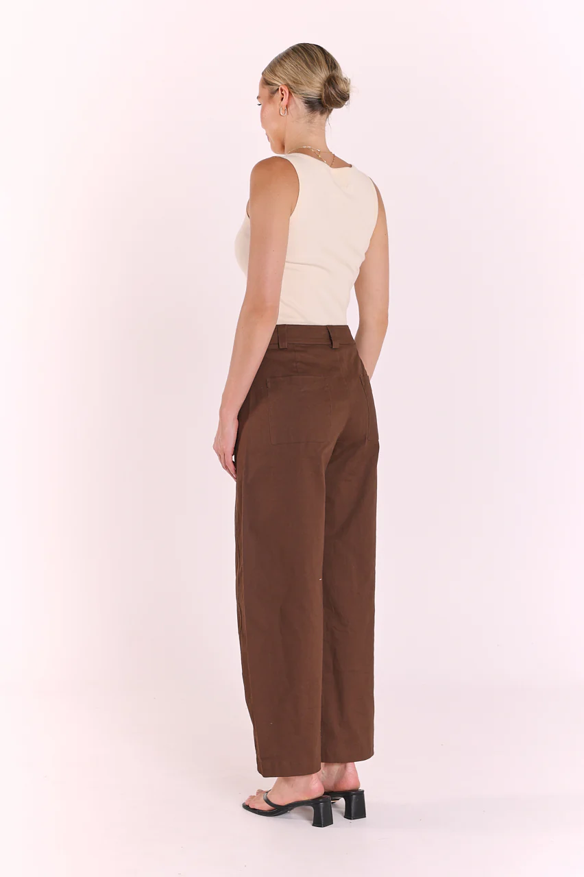 Charlie Barrel Pant - Chocolate - Image 8
