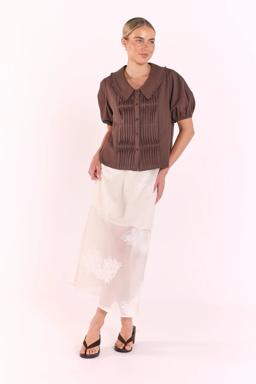 Daphne Embroidered Skirt - Cream - Image 5