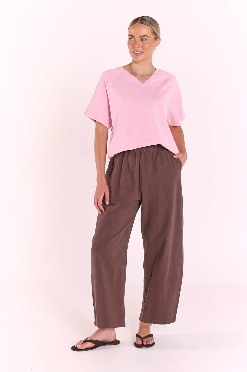 PRE-ORDER Eleanor Barrel Pant - Chocolate - Image 5