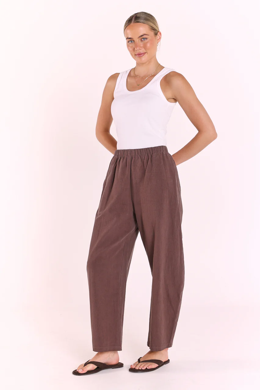 PRE-ORDER Eleanor Barrel Pant - Chocolate - Image 6