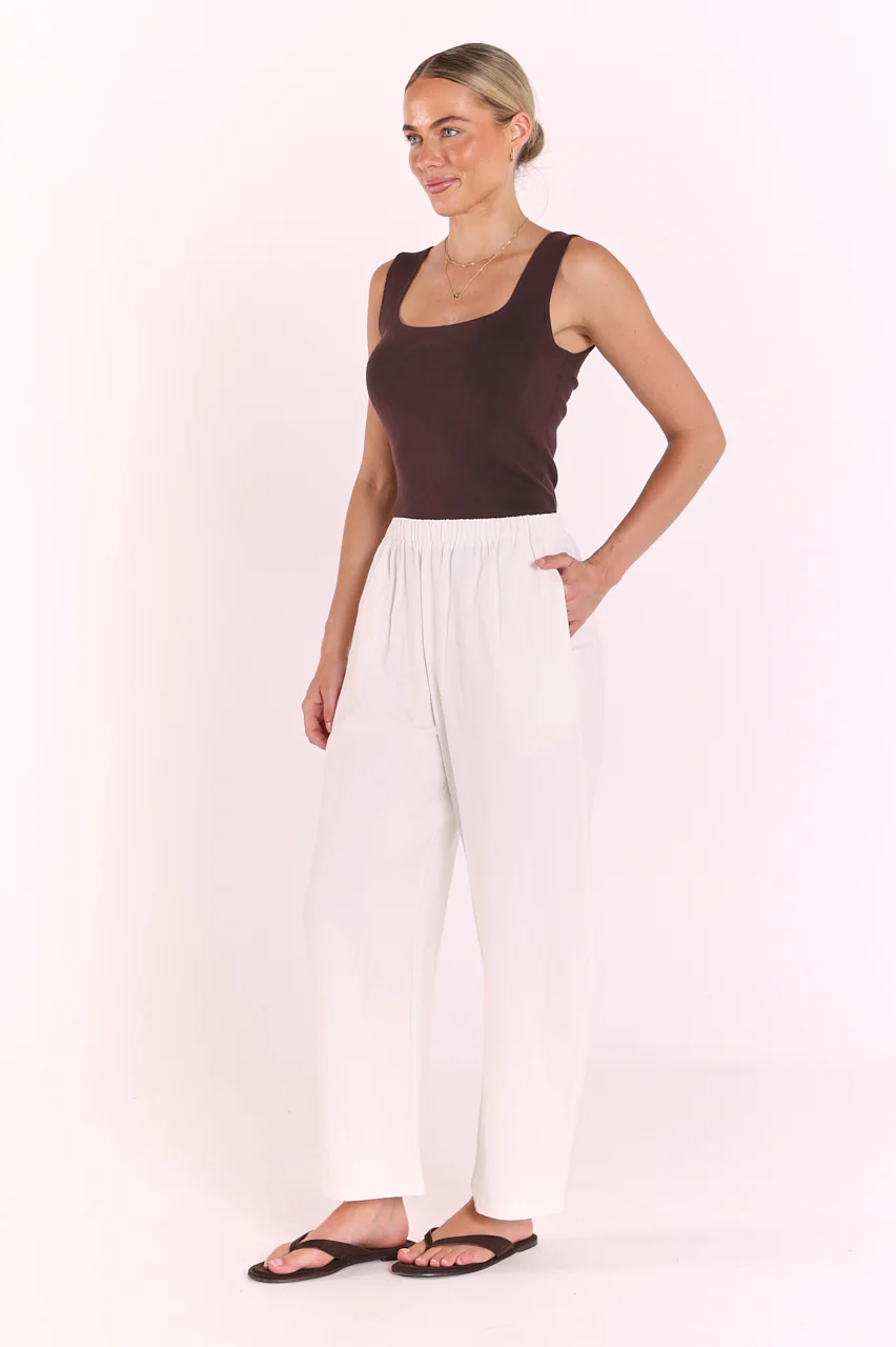 PRE-ORDER Eleanor Barrel Pant - White - Image 5