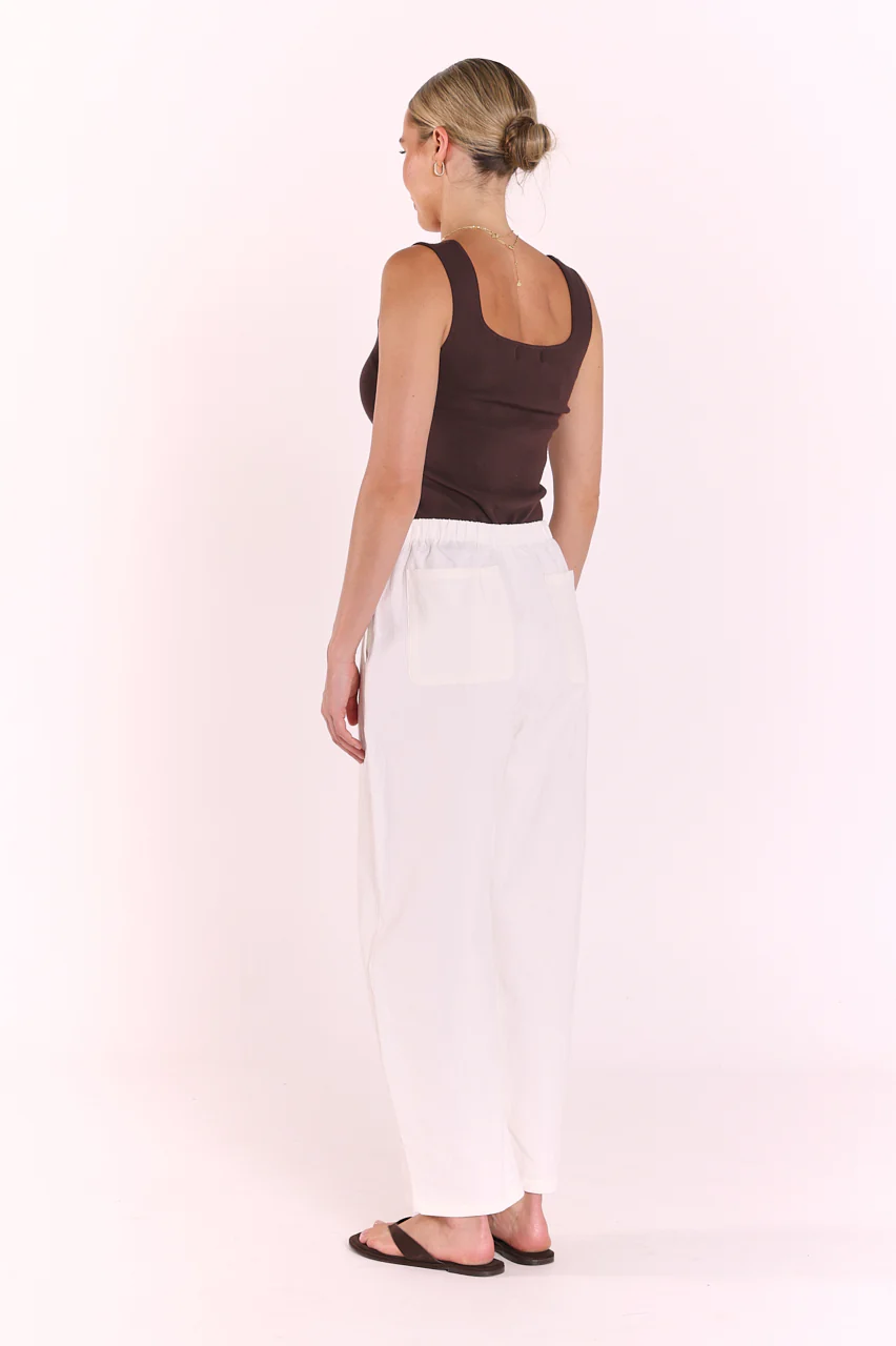 PRE-ORDER Eleanor Barrel Pant - White - Image 6