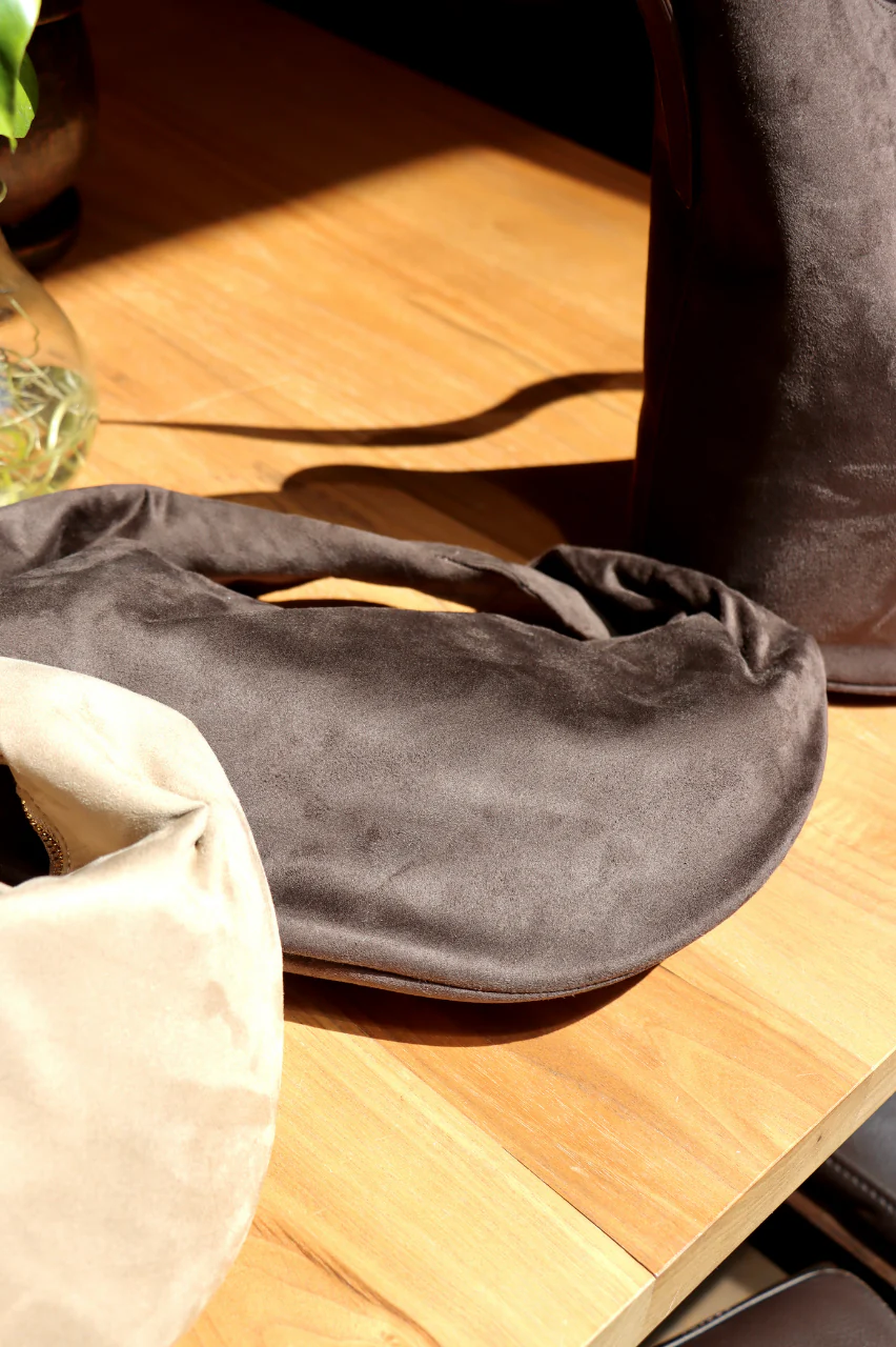 Elena Handle Bag - Dark Cacao Suede - Image 2