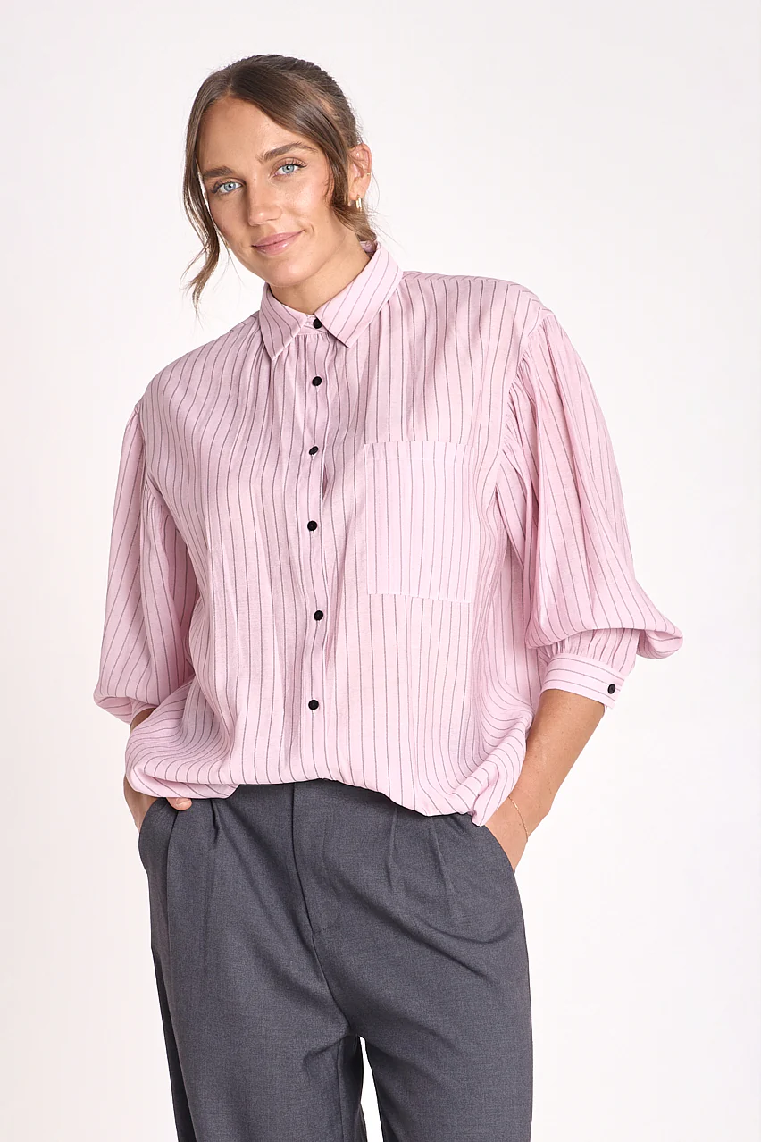 Eloise Shirt - Pink Pinstripe - Image 3