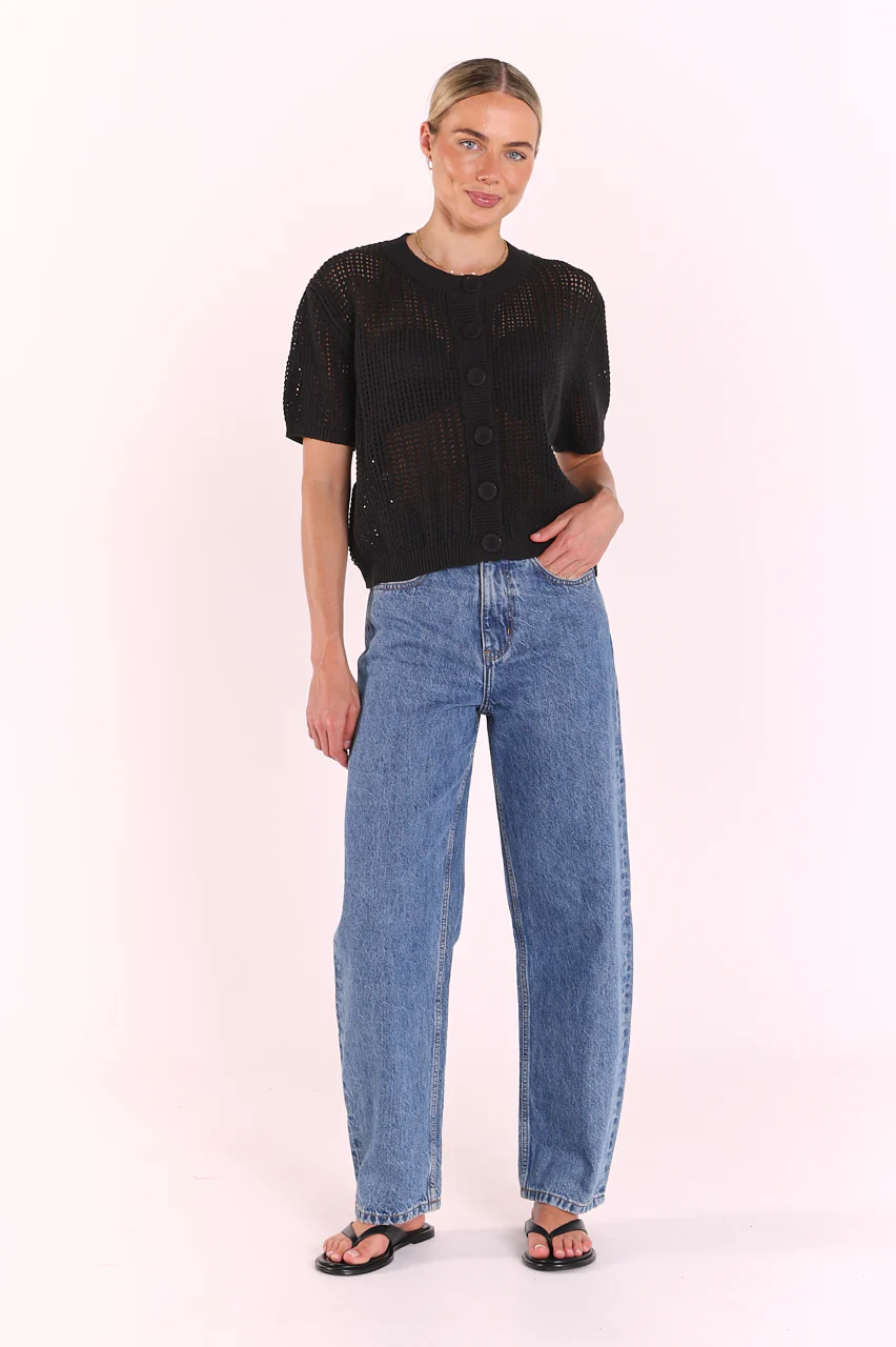 Elsie Crochet Top - Black - Image 2